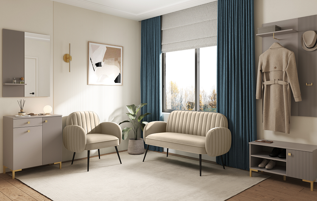 Флеминг Ф / Кресло велюр fresh крем